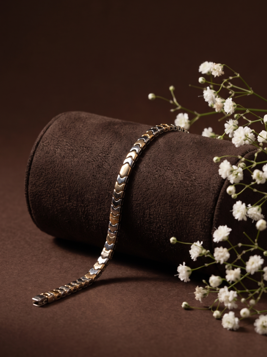 925 Silver Men's Pave Chain Bracelet