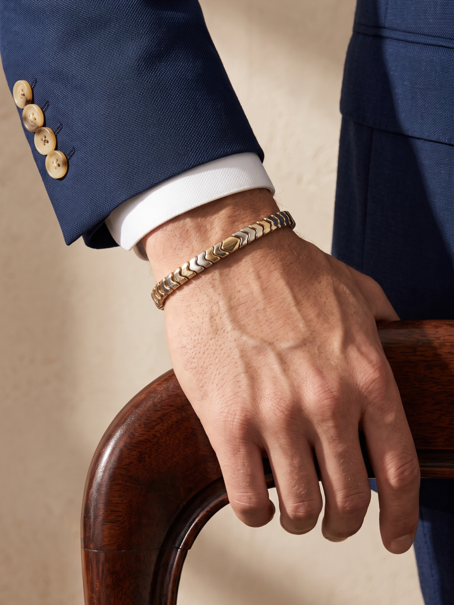 925 Silver Men's Pave Chain Bracelet