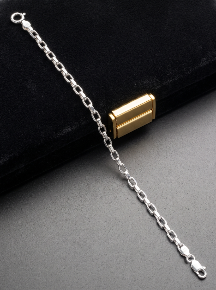 925 Silver Men's Fine Cable Bracelet