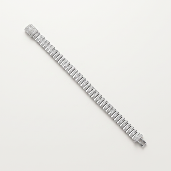 925 Silver Men's Wide Mesh Chain Bracelet