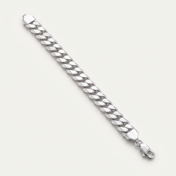 925 Silver Men's Bold Curb Bracelet