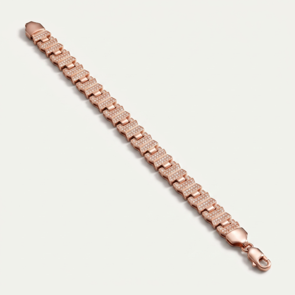 925 Silver Men's Rose Gold Panther Bracelet