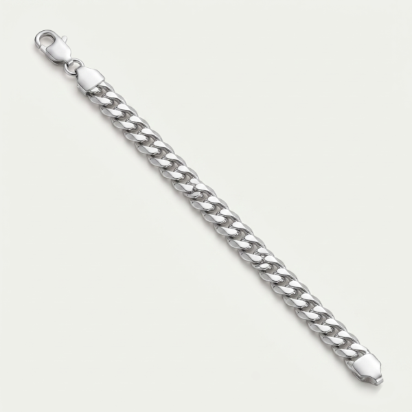 925 Silver Men's Wide Curb Bracelet