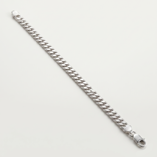 925 Silver Men's Curb Gold-Accent Bracelet