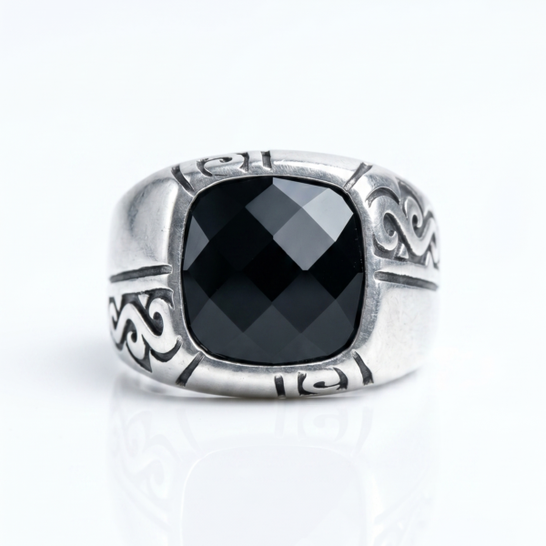 925 Silver Hexagon CZ Ring