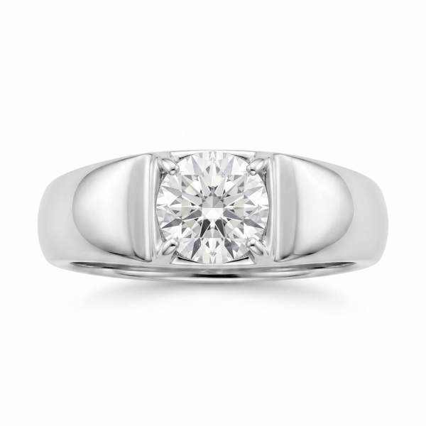 925 Silver Wide Engraved Signet Ring