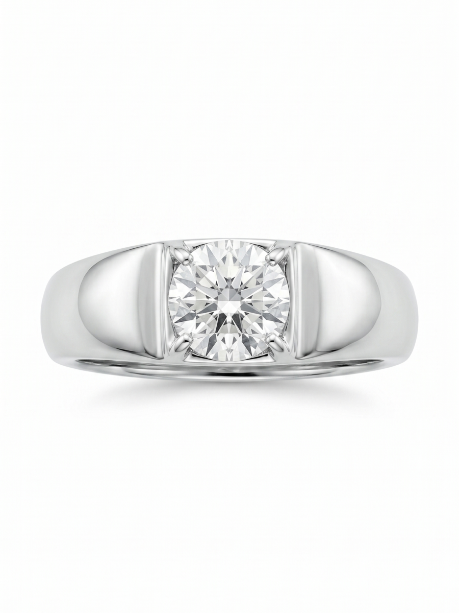 925 Silver Wide Engraved Signet Ring