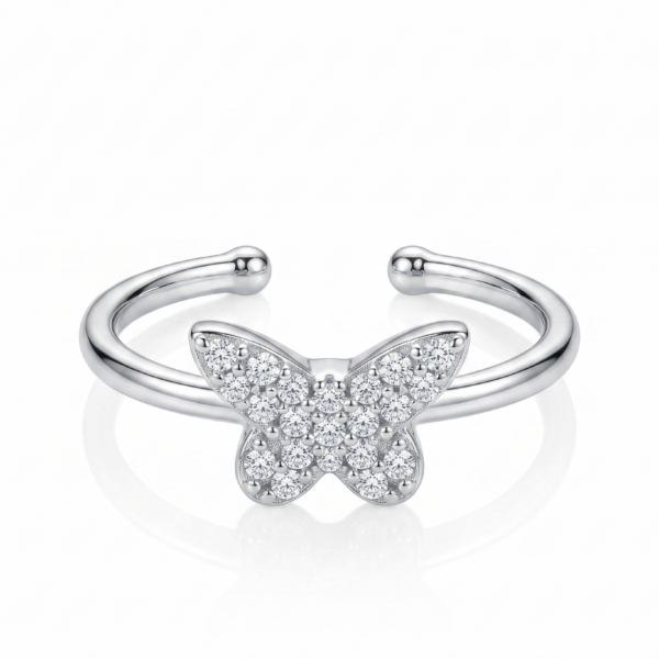 925 Silver CZ Chain Link Ring