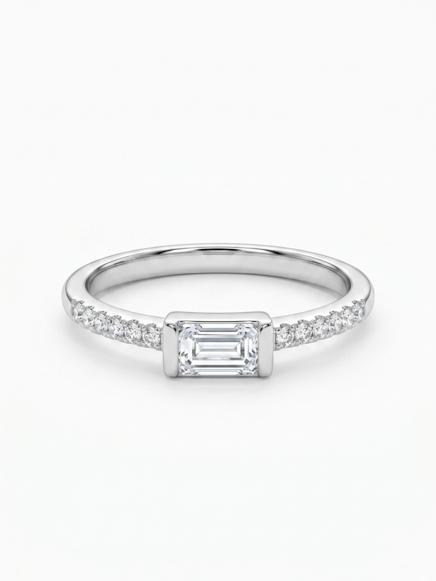 925 Silver CZ Oval Ring