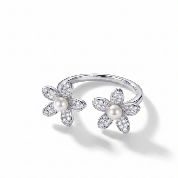 925 Silver CZ Teardrop Ring