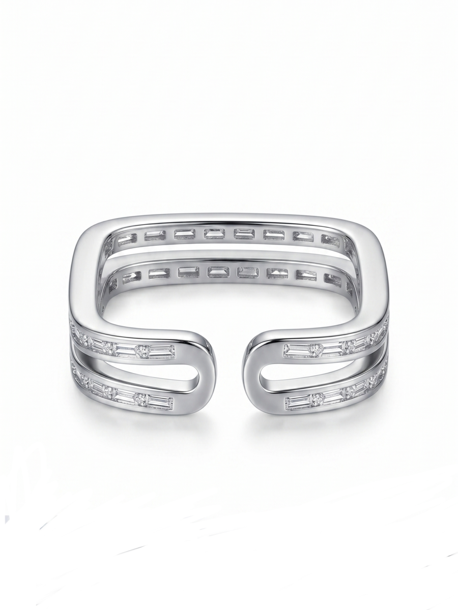925 Silver CZ Bold Cocktail Ring
