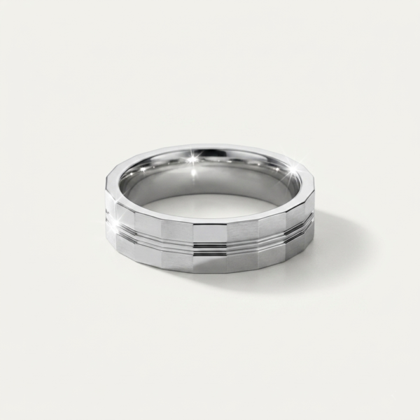 925 Silver Brushed Flat Wide Band Ring