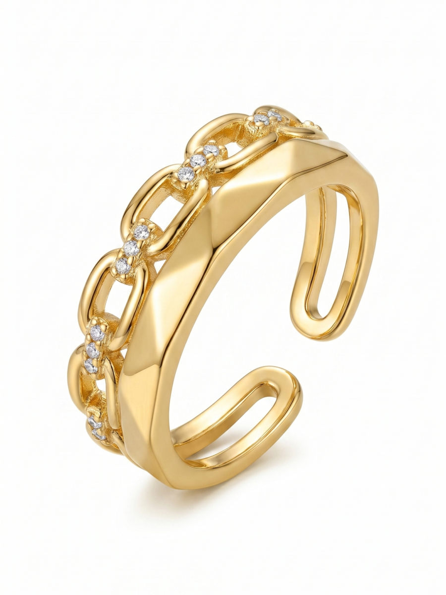 925 Silver Gold Twist Wrap Ring