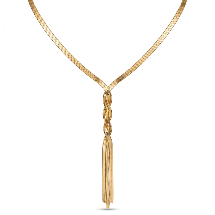 Gold Bar Link Chain Necklace