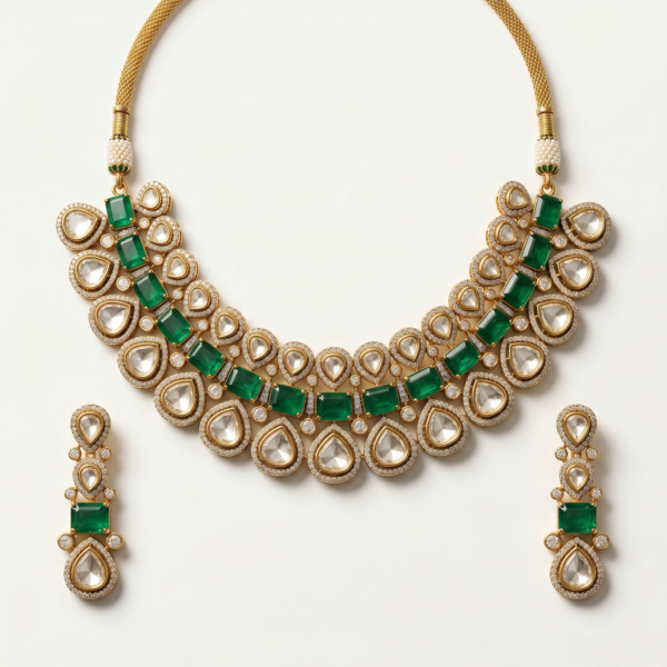 Green Bead Layered Necklace
